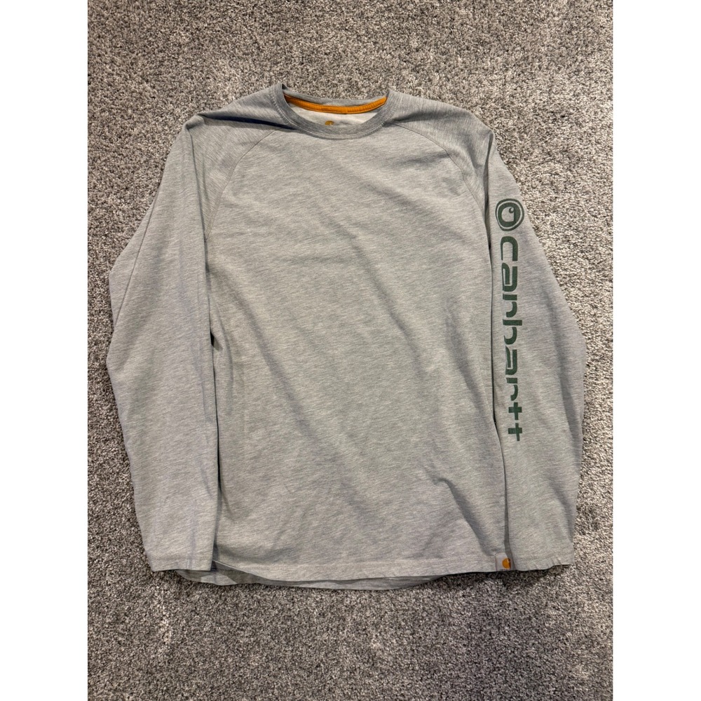 Carhartt Shirt Mens Medium Gray Relaxed Fit Long Sleeve Graphic 101302 034 *